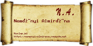 Neményi Almiréna névjegykártya